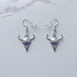 Adorable hand made bull sterling silver earrings
